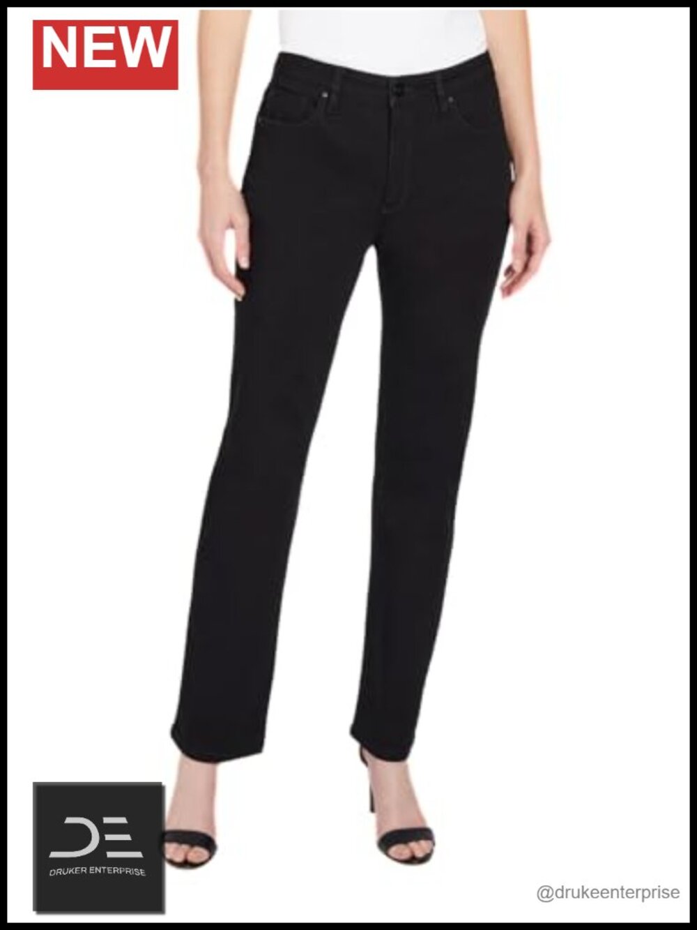 Straight-Leg Mid-Rise Stretch Denim Jeans